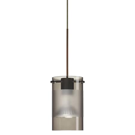 Besa Lighting Scope Cord Pendant, Smoke/Frost, Bronze Finish, 1x5W LED 1XT-6524ES-LED-BR
